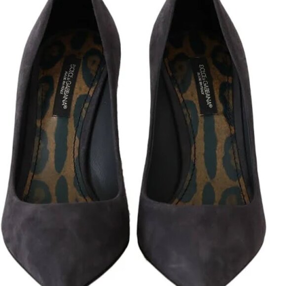 DG GRAY SUEDE LEATHER STILETTO SHOES HEELS - Picture 5 of 5